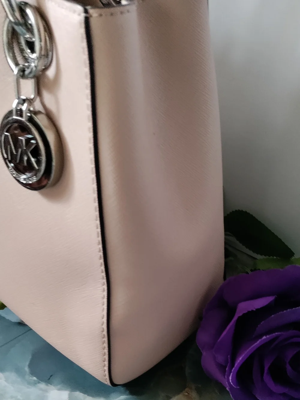 Michael Kors Cynthia Small Saffiano Leather Satchel Blush Pink